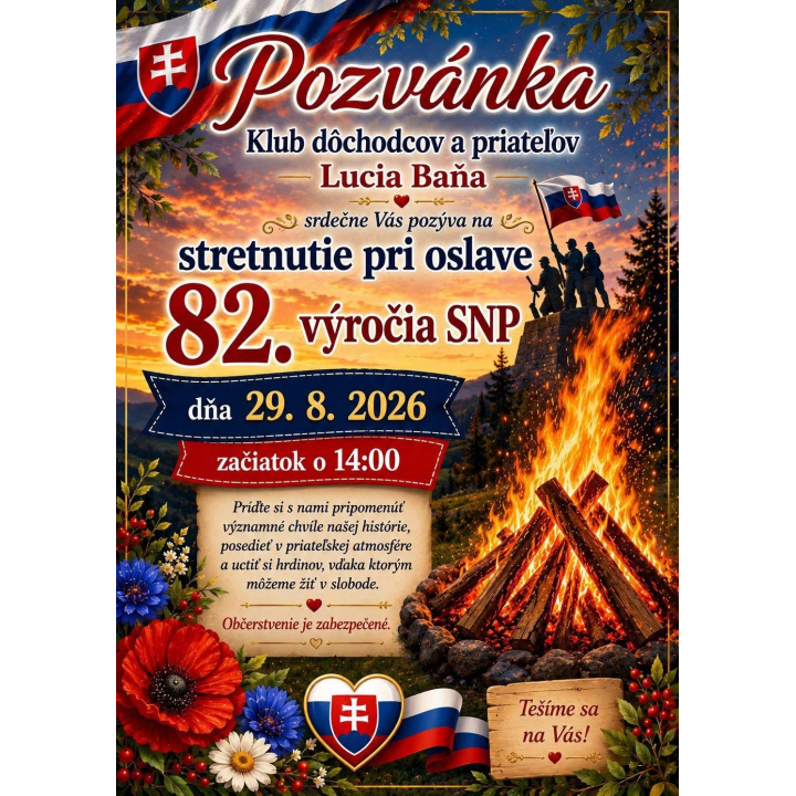 Pozvánka na 82. výročie SNP 