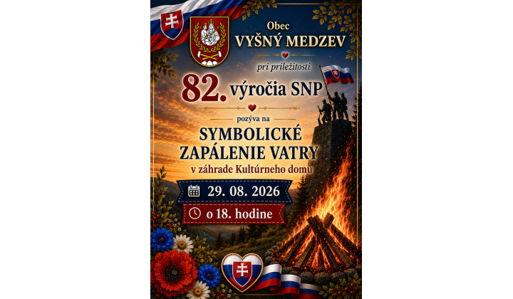 Pozvánka na 82. výročie SNP / Záhrada Kultúrneho domu vo Vyšnom Medzeve